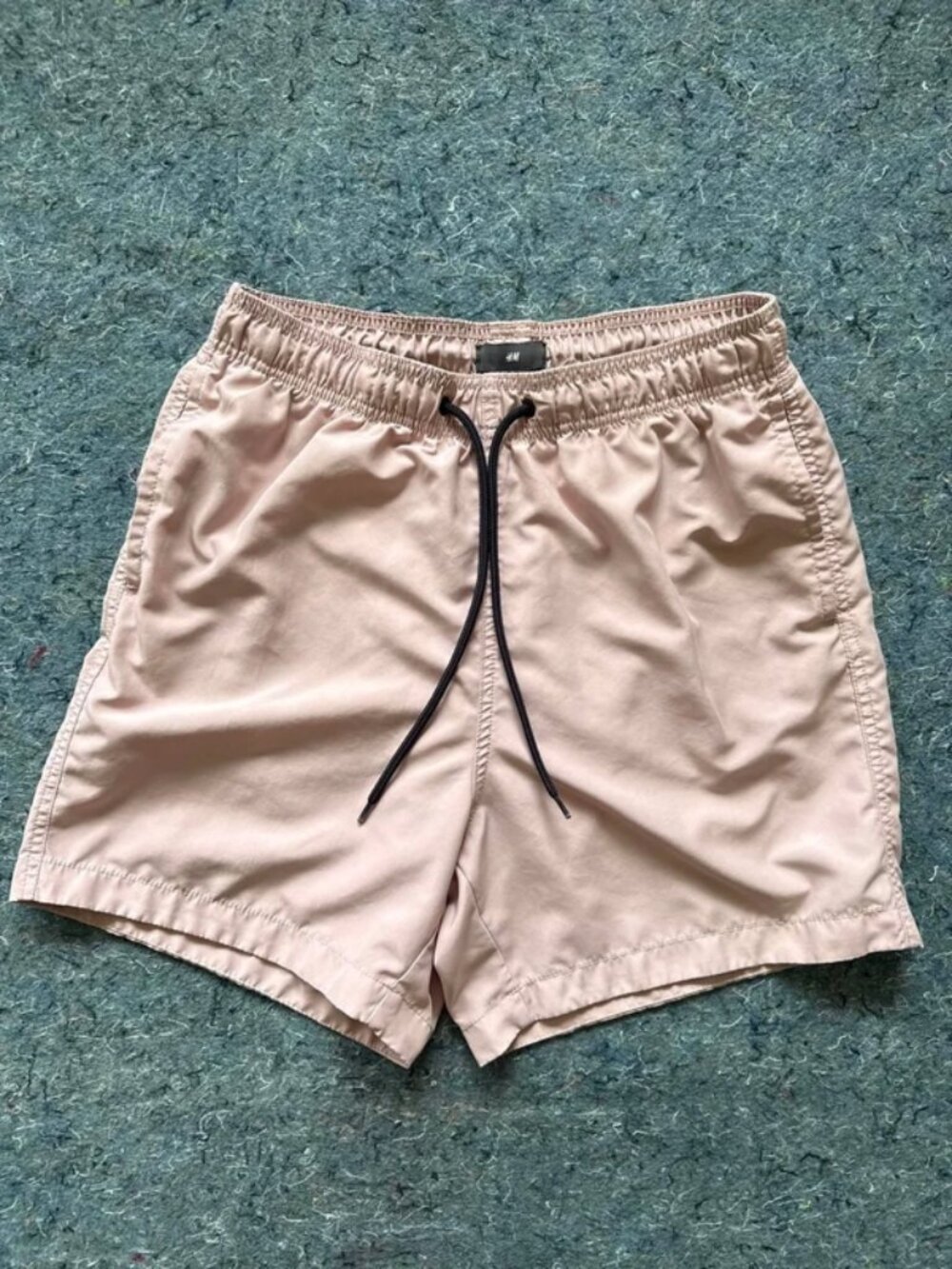 H&M Men’s Swim Shorts Pink/Beige Size Medium Drawstring